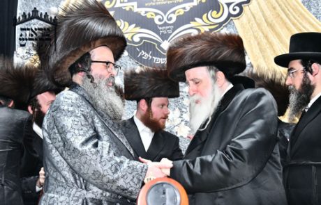 שמחת השבע ברכות לבן ראש ישיבת סאטמאר ב"ב שנערכה בביהמ"ד מכנובקא בעלזא