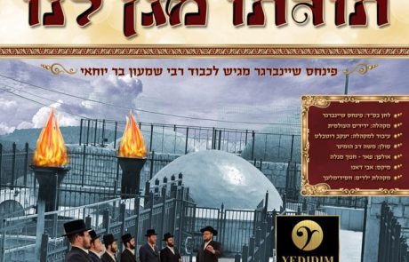 הלהיט החדש לכבוד רבי שמעון, קודם בגרסה ווקאלית פנחס שיינברגר מארח את משה דב הומינר ומקהלת ידידים תורתו מגן לנו ווקאלי
